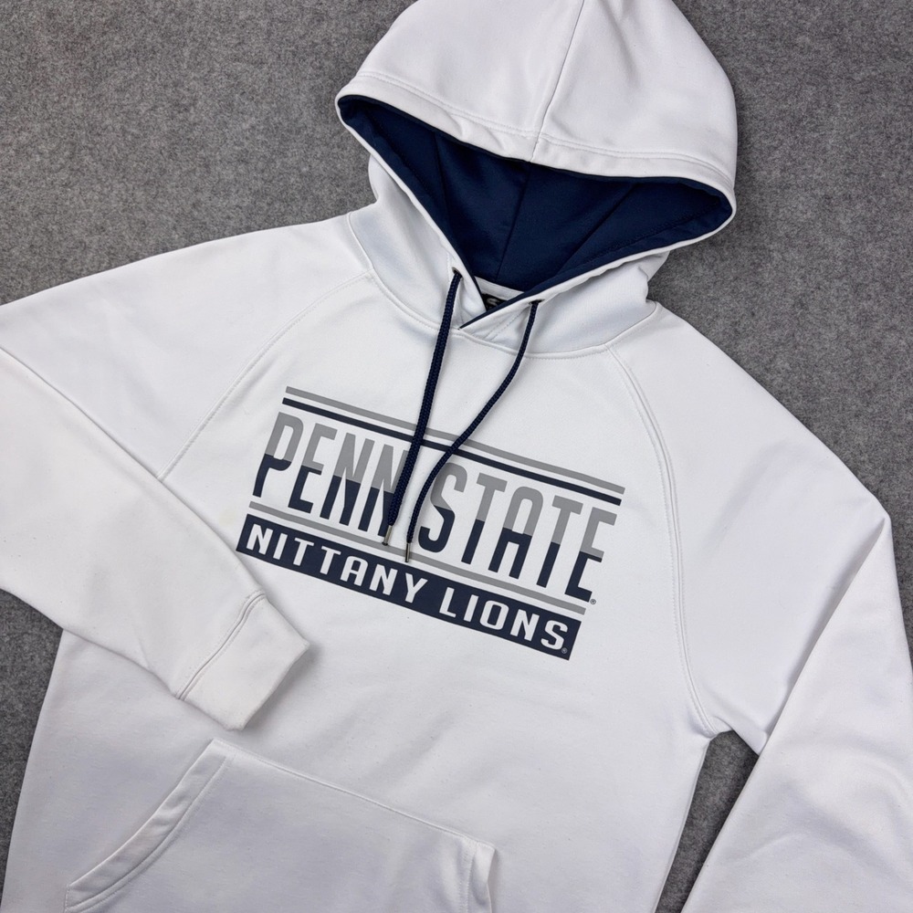Penn State Nittany Lions Hoodie Mens S Colosseum White Blue Sweatshirt Football